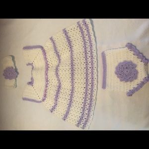 Handmade Baby Dress Set- Lilac